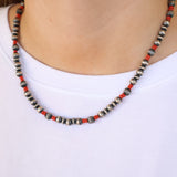6mm Navajo Pearls - Coral - 18"
