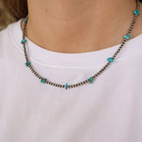 3mm Navajo Pearls- Chip Turquoise (17 3/4")