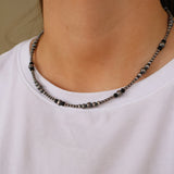 3-6mm Navajo Pearls- Onyx (18")