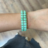 The Trish- 2 Row- Green Kingman Turquoise