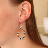 4-7mm Machine Made Pearls- Orange and Turquoise