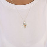 The Sterliegh-Pendant on Chain Orange Spiny
