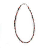 6mm Navajo Pearls - Coral - 18"