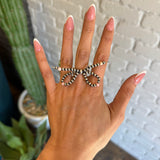 Navajo Pearl Bow Ring (5-7) - Pink Conch