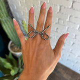 Navajo Pearl Bow Ring (5-7) - Green