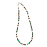 6mm Navajo Pearls - Orange Spiny Oyster/Green Turquoise