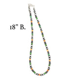 6mm Navajo Pearls - Orange Spiny Oyster/Green Turquoise