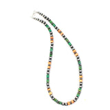 8mm Navajo Pearls - Orange Spiny Oyster/Green Turquoise