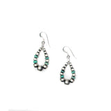 3mm Machine Made Pearl Earrings- Green Turquoise (1 1/2")