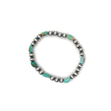6mm Navajo Pearl Stretch Bracelet- Kingman Turquoise