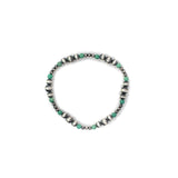 Multi Size Navajo Pearl Stretch- Round Green Turquoise