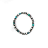 6mm Navajo Pearl Stretch Bracelet - Round Turquoise