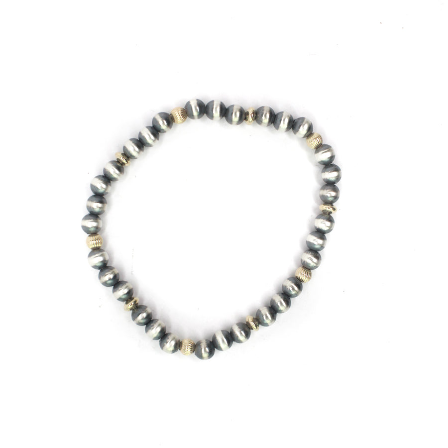 Gold Filled Textured 5mm Navajo Pearl Stretch PRE ORDER