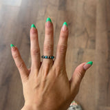 Navajo Pearl Stretch Ring - 3 Stone Turquoise