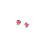 Double Twist Round Studs - Pink