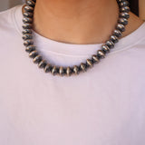 14mm Stamped Saucer Navajo Pearls - 18"