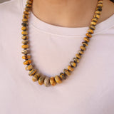The Graduated Rondelle Necklace- Bumblebee Jasper (22 3/4")