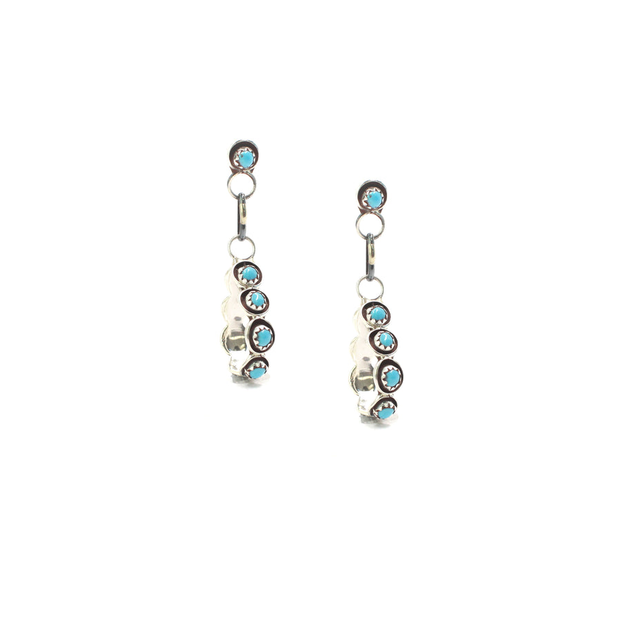 Turquoise Drop Hoops- Extra Small