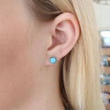 Double Twist Round Studs - Turquoise