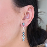 The Post Zuni Square Hoops-Turquoise: 2"