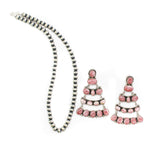 2024 Black Friday - Navajo Pearl and Rhodochrosite Earring Set