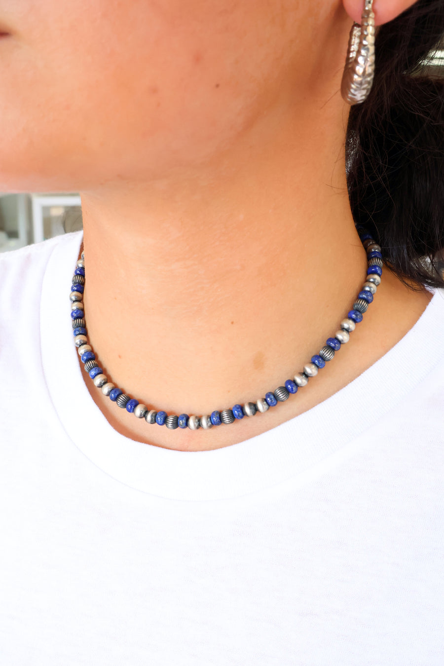 6mm Navajo Pearls - Lapis