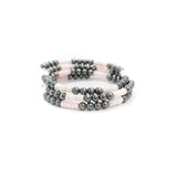 5mm Memory Wire Navajo Pearl Bracelet - Pink Conch