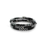 5mm Memory Wire Navajo Pearl Bracelet - Onyx