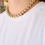 10mm Gold Beaded Necklace