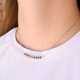 4-5mm Navajo Pearl- Gold Bar Necklace