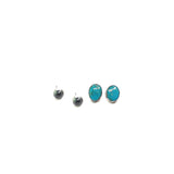 2025 BLACK FRIDAY: Turquoise Stud & 8mm Navajo Pearl Stud Set - K