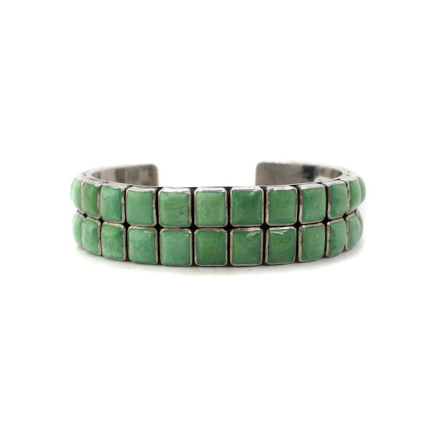 The Trish- 2 Row- Green Kingman Turquoise