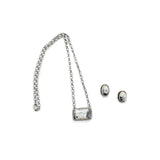 2024 BLACK FRIDAY - Single Stone White Buffalo Bar Necklace & Stud Set