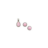 2024 BLACK FRIDAY - Single Stone Pink Conch Pendant & Stud Set