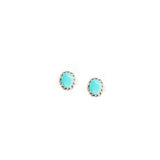 Double Twist Oval Studs - Turquoise