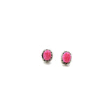 Double Twist Oval Studs - Pink