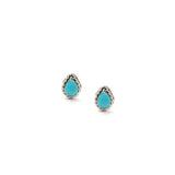 Double Twist Tear Drop Studs - Turquoise