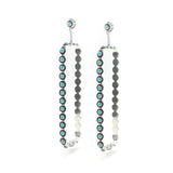 The Post Zuni Rectangle Hoops-Turquoise: 4"