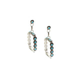 The Post Zuni Square Hoops-Turquoise: 2"