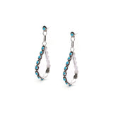 The Post Zuni Teardrop Hoops-Turquoise: 2 1/2"