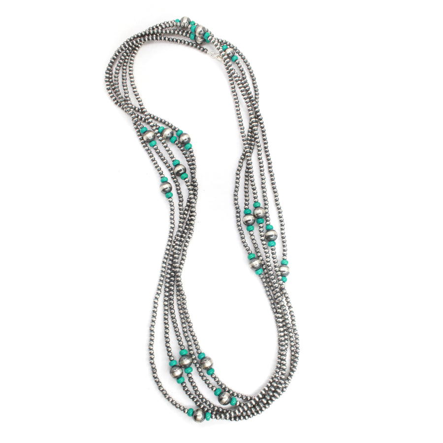 4mm & 8mm Navajo Pearls - Turquoise (150")