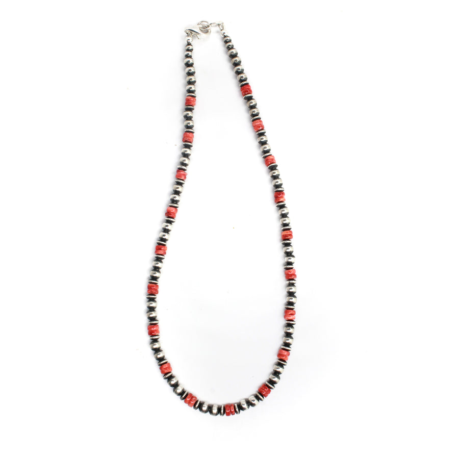5mm Navajo Pearls - Red Spiny Oyster