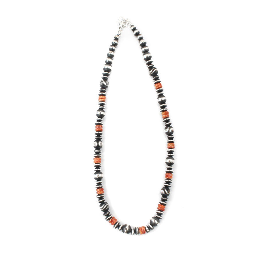 Textured Navajo Pearls - Orange Spiny Oyster (6mm-8mm)