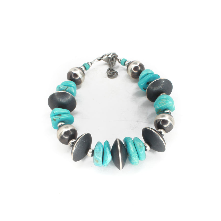 Saucer Navajo Pearl Bracelet - Turquoise