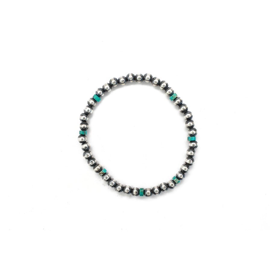 Navajo Pearl Stretch Bracelet - Turquoise