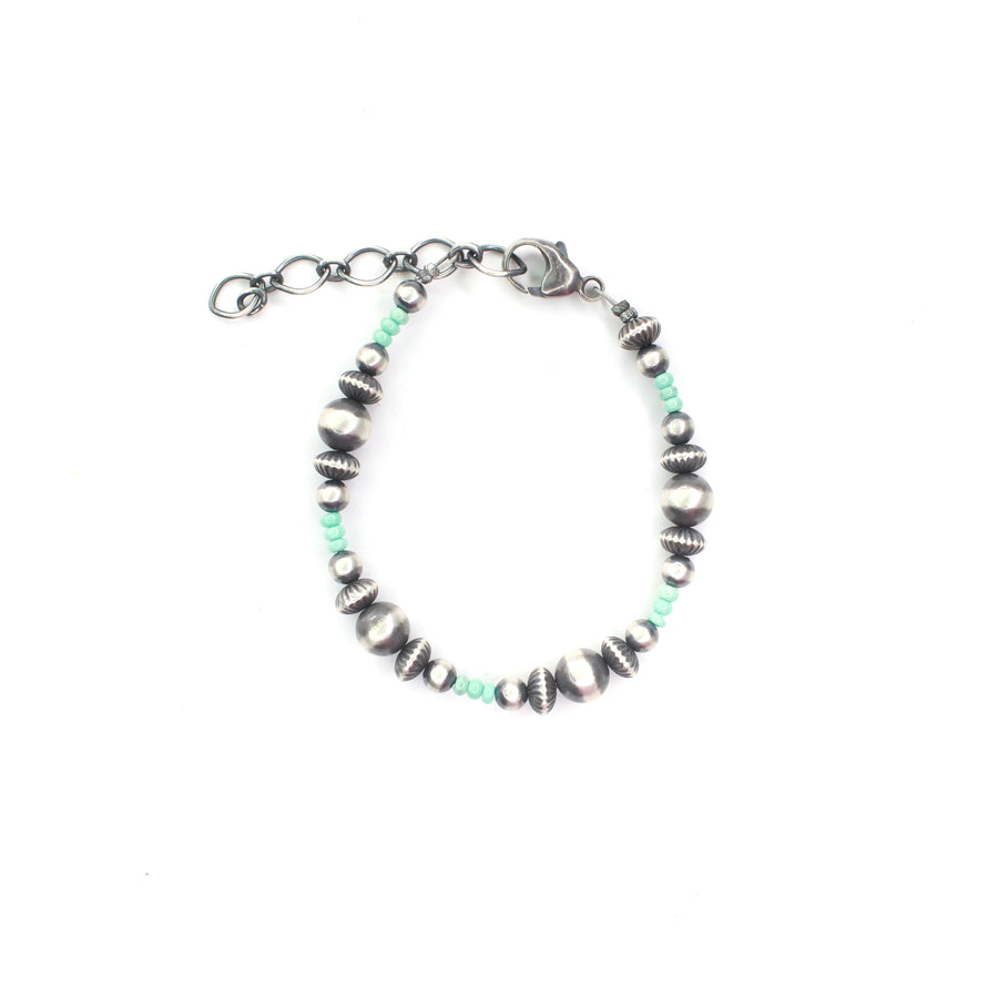 8mm Navajo Pearl Bracelet w/ Extension- Turquoise