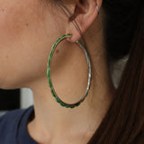 3"  Green Turquoise Hoops