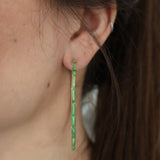 3"  Green Turquoise Hoops