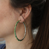 2 1/4" Green Turquoise Hoops