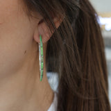 2" Green Turquoise Hoops